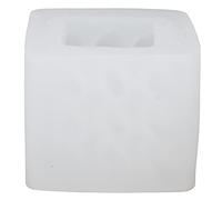 Respice Finem Moule à bougie en silicone en forme de cube romantique 3D en forme de cœur de qualité alimentaire pour bougies d'aromathérapie, cadeau d'anniversaire de mariage (Grande taille)