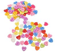 Respicefinem 100 boutons de couture en résine en forme de cœur avec 2 trous pour bricolage, artisanat, décoration de vêtements, ne se décolore pas, Durable, 12.5MM (12.5MM)