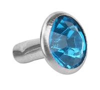 Respicefinem 100PCS 8MM Cristal Strass et Rivets Goujons d'argent Pointe Diamant Acrylique Rivets pour Le Bricolage Travail Artisanal du Cuir des Accessoires du Vêtement (8mm Argent Bord Bleu Clair)