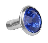 Respicefinem 100PCS 8MM Cristal Strass et Rivets Goujons d'argent Pointe Diamant Acrylique Rivets pour Le Bricolage Travail Artisanal du Cuir des Accessoires du Vêtement (8mm Argent Bord Bleu foncé)