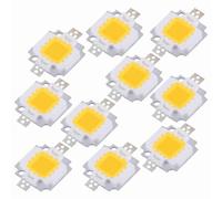 Respicefinem 10Pcs 10W LED SMD Puce COB Haute Puissance Lumineux Pas Ombre Chaud Blanc LED Lumières Idéal Pour La Maison Spotlight Ampoule Remplacement Avec DC 9-10V Et Robuste A (Blanc)