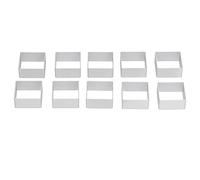 Respicefinem 10Pcs Stainless Steel Moon Cake Set Cookies Biscuits Cutter Diy Baking For Festivals Parties And Family Gatherings Large Rectangle (Rectangle 5.9x5.9 Inches)