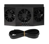 Respicefinem 15W Solar Powered Car Ventilator 3 Holes Vehicle Circulation Fan Premium ABS Material Expels Gases Keeps Doubles Cooling Easy To Install For Car Purification (Black)