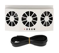 Respicefinem 15W Solar Powered Car Ventilator 3 Holes Vehicle Circulation Fan Premium ABS Material Expels Gases Keeps Doubles Cooling Easy To Install For Car Purification (White)