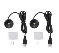 Respicefinem 2PCS Mini LED Spots D'intérieur En Aluminium USB 5V Rond LED Lumière D'accent pour Photos Oeuvre Bijoux Vitrine D'affichage Cabinet (Éclairage blanc)