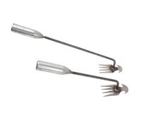 Respicefinem 2Pcs Weeding Artifact Uprooting Weeding Tool 4 Teeth Purpose Weeder Puller Manual Household Agricultural Tool Ergonomic Design Quality Pointed Tip Easy to Use Suitable