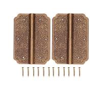 Respicefinem 2Set Furniture Hinge Retro Antique Brass Hinges Hardwares for Cabinet Jewelry Box