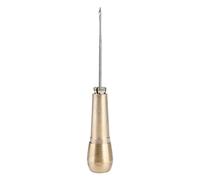 Respicefinem 3 Needles Copper Shank Sewing Awl Shoe Repair Tool Copper Awl On Shoe Awl Leather Hand Sewing Threading Crochet Awl Copper Crochet Needle
