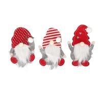 Respicefinem 3 pièces Sac de Vaisselle Père Noël Gnome - Support à Couverts de Gnome de Noël sans Visage avec Barbe en Peluche pour la Décoration de Table de Vacances, Housse de