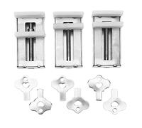Respicefinem 3PCS Serrure de fenêtre de porte coulissante en acier inoxydable Antivol Push Pull Butée de fenêtre avec conception réglable pour salle de bain chambre idéale pour