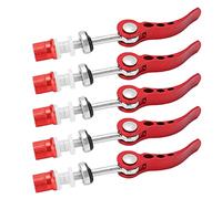 Respicefinem 5 pièces colliers de serrage de tige de selle à dégagement rapide en alliage d'aluminium collier de serrage de vélo à engrenage fixe vélos universels durables légers (Rouge)