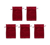 Respicefinem 5 pièces sacs cadeaux en velours pochettes de rangement de dés à cordon souple pour bijoux Bracelets cartes de Tarot cristaux rouge (Rouge)
