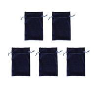 Respicefinem 5 pièces sacs cadeaux en velours pochettes de rangement de dés à cordon souple pour bijoux Bracelets cartes de Tarot cristaux rouge (Bleue)