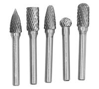 Respicefinem 5Pcs Set Tungstène Acier Broyage Burr Meuleuses Rotatives Résistant À l'usure Longue Durée de Service Idéal pour Le Traitement des Métaux Outil Fabrication