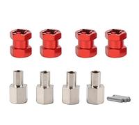 Respicefinem Adaptateur de Pilote de moyeu Hexagonal de Roue RC Accessoire RC de Haute qualité pour D90 AX10 CC01 SCX10 Extension de 12 mm à 1,9 Pouces Construction Durable pour (Rouge)
