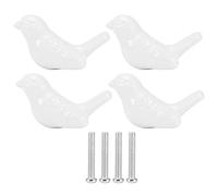 Respicefinem Boutons en céramique avec conception de forme d'oiseau ajouter un talent artistique et un confort idéal pour les meubles de maison et de bureau tels que des tiroirs (White)