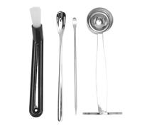 Respicefinem Café Tamper Cuillère Agitation Cuillère Café Art Stylo Café Tamping Scoop Kit avec Brosse Premium En Acier Inoxydable Antirouille Facile À Durée De Vie Pour Les