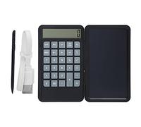 Respicefinem Calculatrice Tablette d'écriture Noir LCD Affichage à 12 Chiffres Tableau d'écriture Portable Pliable et Rechargeable pour Les études de Bureau et Les Voyages