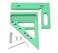 Respicefinem Carpenter Square Ruler With Locating Pin Sturdy Aluminum Alloy Scribing Tool For Woodworking Accurate Inch Scale Green