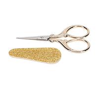Respicefinem ciseaux de broderie en acier inoxydable petits ciseaux de couture faits à la main pour les projets d'artisanat d'art de coupe de papier (golden + scissors)