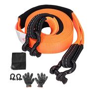 Respicefinem Corde De Remorquage Offroad Récupération Polyester Tirer Sangle avec Longue Longueur Et Haute Capacité De Transport Idéal pour Voiture Véhicule De Sauvetage Et (Orange)