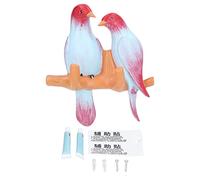 Respicefinem Decorative Birds On Branch Wall Mounted Coat Hanger Resin Waterproof Animal Style Rack for Kitchen Bathroom Hanging Clothes Towels Red (L Red)