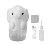 Respicefinem Distributeur de Savon moussant Automatique sans, Rechargeable par USB, capteur Infrarouge Intelligent pour Salle de Bain, hôtel, Maison, Blanc, Motif éléphant Mignon (Blanc)