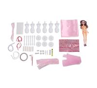 Respicefinem Doll Clothes Making Kit with 6 Mannequins - NoSew Fashion Design Craft Set for Girls Ages 612, Includes Decorative Materials & BackOpening Dress Forms for Creative