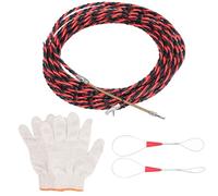 Respicefinem Enfile-câble électrique à tête plate pour électricien - Extracteur manuel de câble avec gants et attaches de câble - 20 m - Idéal pour les télécommunications électriques (15 m)