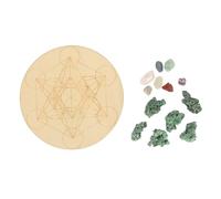 Respicefinem Ensemble de grilles de Cristaux de guérison avec Pierres de Chakra - Planches de Divination colorées pour la méditation, Le Sommeil et l'alignement énergétique - Bois (A06)