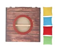 Respicefinem Ensemble de Jeu de Cornhole Portable Pliable interactif Sac de Haricots d'eau Jeu de Lancer pour fête Camping extérieur arrière-Cour Cercle Noir (Red Circle)