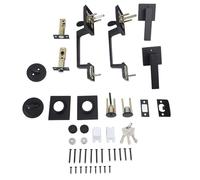 Respicefinem Ensemble de poignées de porte doubles carrées modernes noires, espacement des trous réglables, poignée de porte d'entrée robuste avec levier réversible et cylindre de (Black)