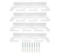 Respicefinem Évaluer Support Mural de Canne à pêche Space Saving Design détient 6 tiges avec Construction en Acrylique Souple pour Une Utilisation intérieure et extérieure Blanc 4Pcs Ensemble (White)