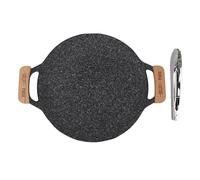 Respicefinem Extra Large Rond Antiadhésif En Métal Barbecue Poêle à Frire Circulaire Multifonctionnelle Idéal Pour Le Camping En Plein Air Et L'utilisation Commerciale Avec 10 (Extra large 32,7 x