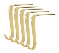 Respicefinem Five Pieces Gold Christmas Stocking Hangers Fireplace Holders Hooks with Zinc Alloy Material Suitable for Christmas Party and Family Use Approx 288g
