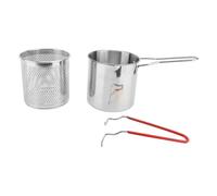Respicefinem Friteuse avec panier en acier inoxydable 304 avec filtre à huile pour cuisine, camping, récipient d'huile de cuisson robuste et durable