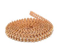 Respicefinem Garniture de chaîne en strass cristal de 3 mm pour bricolage, couture, embellissement haute luminosité pour robes de mariée, chaussures, couvre-chef et décoration de (Diamant blanc sur