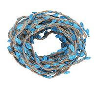 Respicefinem Guirlande Tressée en Ruban de Feuilles Artificielles de 10 Mètres avec Corde de Chanvre Naturel pour Décoration de Mariage Toile de Fond de Fête Décoration de (Bleue)