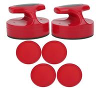 Respicefinem Hockey Game Table 94MM Slider Pusher Set with 4 Pucks Accessories Large Size Red
