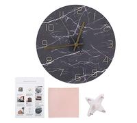 Respicefinem Horloge murale ronde à suspendre en acrylique avec impression de marbre décorative nordique silencieuse sans -tac pour la maison, le salon, la chambre à coucher, le