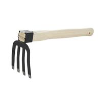 Respicefinem Houe avec Manche en Bois Court, Outil portatif pour Creuser Le Sol, idéal pour ameublir ou désherber Le Sol dans Les Petits Jardins et Les espaces restreints (Tapez D)