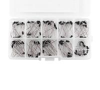 Respicefinem Kit d'assortiment de 100 diodes 100 diodes de redressement de 10 valeurs kit électronique condensateurs 1N4001~1N4007 1N5817~1N5819 Ensemble de Composants électroniques avec boîte de ra