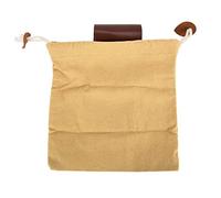 Respicefinem Leather Canvas Foraging Pouch Belt Fruit Picking Bag for Camping Hiking Outdoor Harvesting Durable Foldable Storage with Adjustable Drawstring Khaki (Kaki)