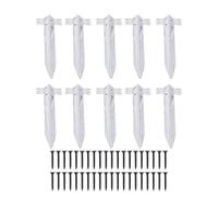 Respicefinem Lot de 10 Petits Supports de traverses de Chemin de Fer en Acier galvanisé avec Bord dentelé pour Bordures en Bois sécurisées, jardinières, parterres surélevés, Murs