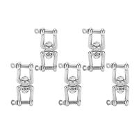 Respicefinem Lot de 5 mousquetons pivotants -nœuds à double extrémité en acier inoxydable 304 capacité de de 100 kg et longueur d'environ 60 mm. Idéal pour connecter des cordes et chaînes en toute sé