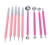 Respicefinem Lot de 9 stylos à sculpter en silicone acrylique avec poignée en tube d'aluminium - Outils de sculpture en argile durables pour poterie, modélisation et projets (Rouge + rouge mat)