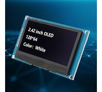 Respicefinem Module d'affichage OLED pour projets électroniques DIY, écran avec SSD 2,42 Pouces, Ultra Fin, Flexible, Auto-Lumineux, 128x64 SPI Bleu pour componts électroniques (MRA091A Blanc)
