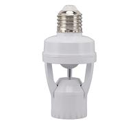 Respicefinem Motion Sensor Light Socket PIR Motion E27 Screw Bulb Adapter Adjustable Auto on Off Feature Ideal for Basement Garage Wardrobe Storeroom Staircase