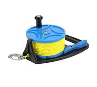 Respicefinem Moulinet de plongée Moulinet de plongée sous-marine Moulinet d'épave de plongée Moulinet de corde d'ancrage avec fil de nylon de 83 m Clip en acier inoxydable (roue bleue)