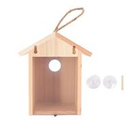 Respicefinem Nichoir à Oiseaux avec fenêtre en cèdre, Design Transparent, nichoir extérieur en Bois avec Ventouse pour Observation du Jardin, terrasse et Installation Facile